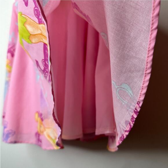 RARE Vintage Pink Tinker Bell Print Circle Skirt Lined Zip & Button Close S - Picture 4 of 9